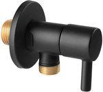 ROTONDO angle valve, connection G1-2x 3-8, black